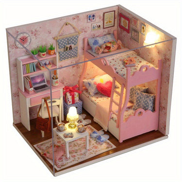 Casa de muñecas | Mundo mini mágico - Casa de madera DIY con iluminación LED